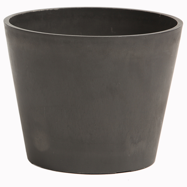 Pot De Fleur Rond Avec Soucoupe En Plastique Anthracite - Diamètre 50cm, Résistant UV Pour Intérieur/extérieur