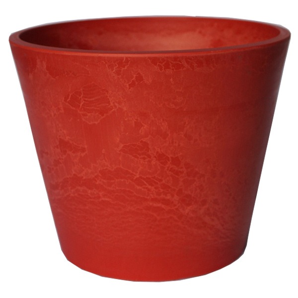 Pot de fleurs rond rouge
