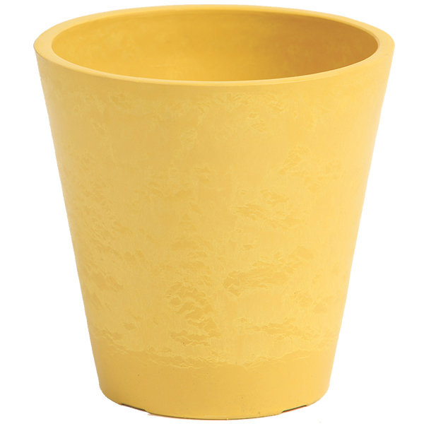 Pot de fleurs jaune