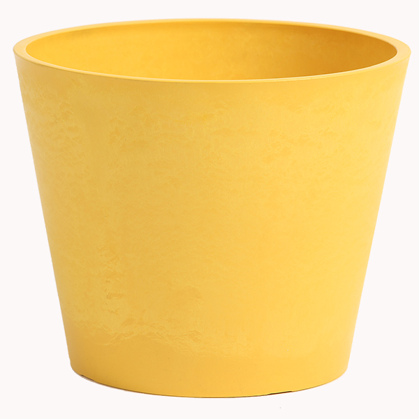 Pot de fleurs jaune