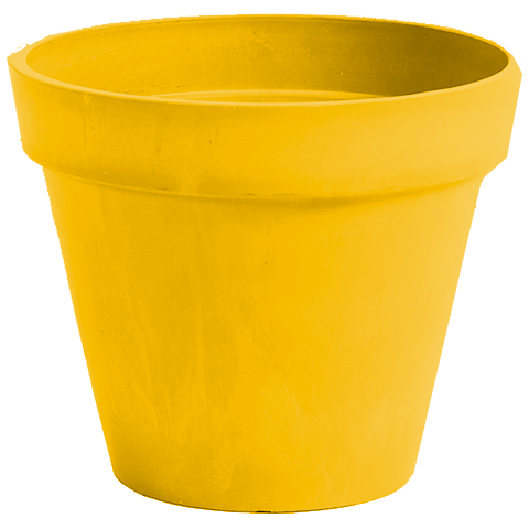 Pot de fleurs composite terralia à rebord teinte jaune Kandinsky
