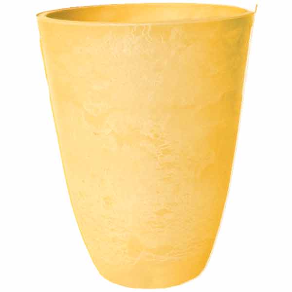 Pot de fleurs composite rond évasé haut teinte jaune kandinsky