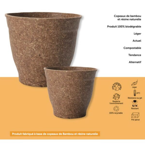 Pots de fleurs bambou recyclables