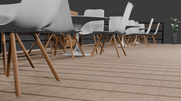 Terrasse estivale + rambardes + mobilier 3D 4