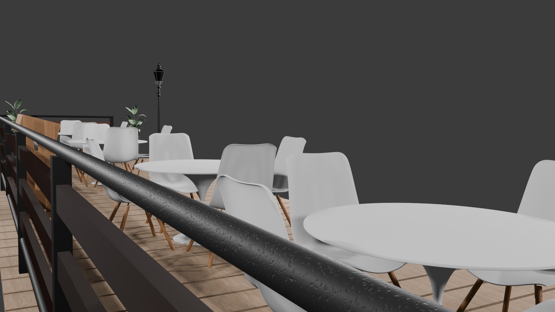 Terrasse estivale + rambardes + mobilier 3D 5